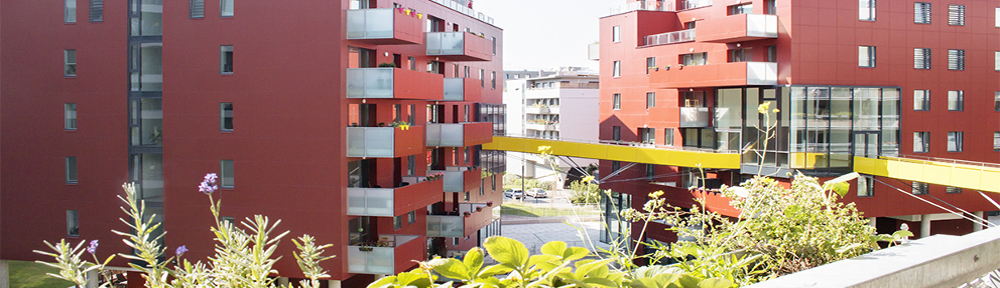 Ausblick von einem Balkon auf Bauteil C in der Vally-Weigl-Gasse © Marlene Maier Ausblick von einem Balkon auf Bauteil C in der Vally-Weigl-Gasse © Marlene Maier