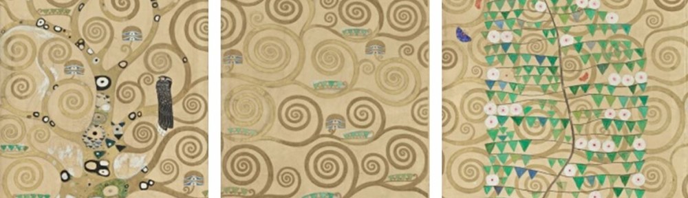 klimt Gustav Klimt, Werkzeichnungen für den Mosaikfries im Speisesaal des Palais Stoclet, 1910/11
MAK MAL 226-d, e, f
© MAK/Georg Mayer