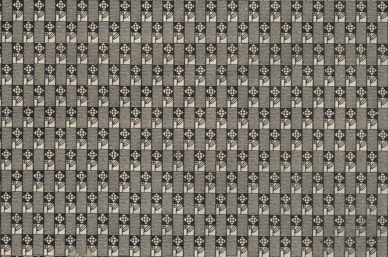 Koloman Moser, WW-Vorsatz- und Packpapier mit Rosenmarke nach 1903, KI 13743-1. Die vielfältige Ornamentik der japanischen Färbeschablonen war Inspiration für viele Künstler in der Zeit um 1900. © MAK/Georg Mayer