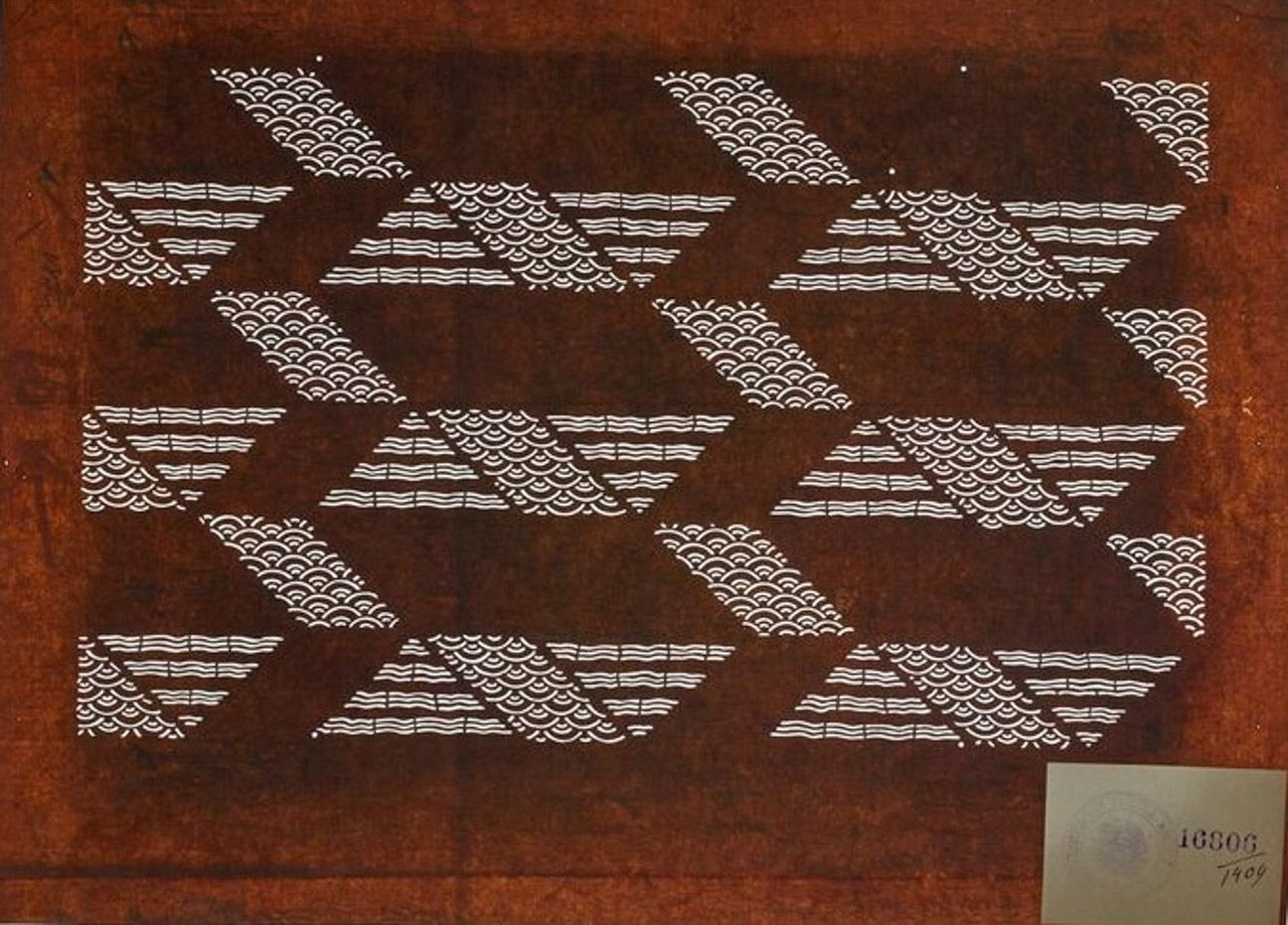 Katagami mit geometrischem Muster OR 3925-1409 © MAK/Georg Mayer