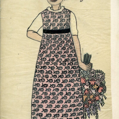 Mela Koehler, Entwurf der WW-Postkarte Nr. 307 Mädchen mit Blumenstrauß, 1910 © MAK