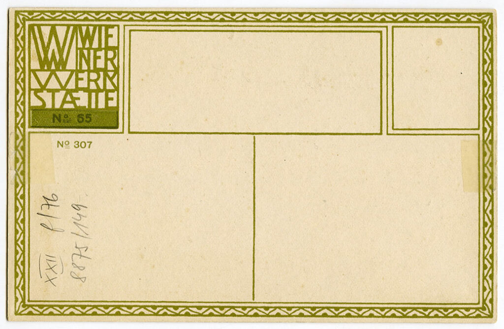 Rückseite der WW-Postkarte Nr. 307, 1910 © MAK