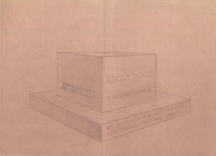 Heinrich Kulka nach Adolf Loos, Entwurf für das Grabmal von Adolf Loos, Version II,