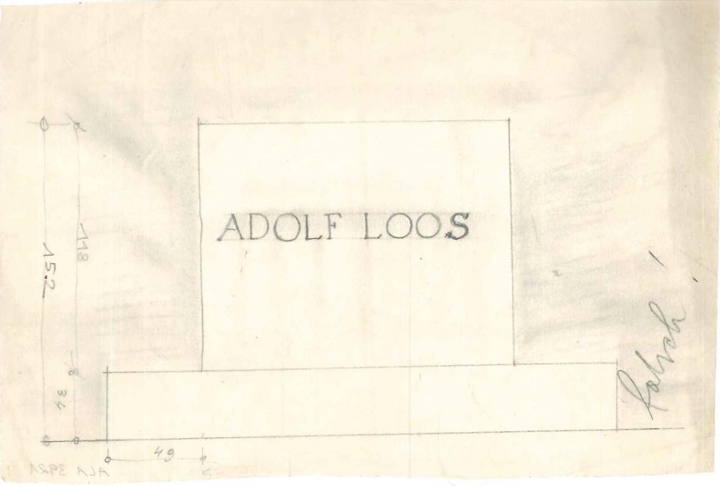 Heinrich Kulka nach Adolf Loos, Entwurf für das Grabmal von Adolf Loos