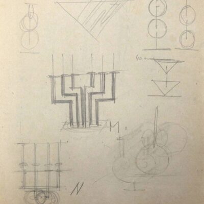 Franz Hagenauer, Entwurf eines sechsarmigen Leuchters, 1930 © MAK