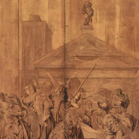 Schaurestaurierung der Marketerietafeln (1779) von David Roentgen