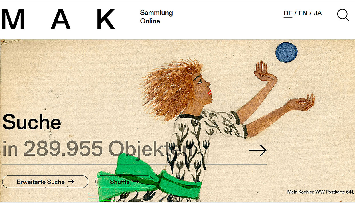 Screenshot MAK Sammlung Online