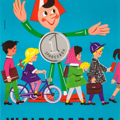 Sparefroh Weltspartag Sparkasse Kinder 1960 von Heinz Traimer
